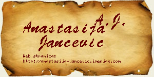 Anastasija Jančević vizit kartica